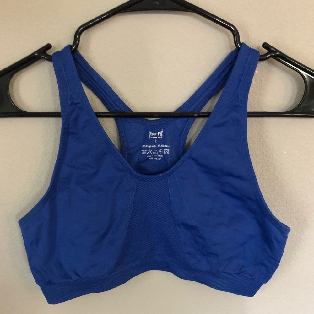 Pro-fit blue sports bra